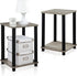 Grey/Black,2-Pack (2-99800GYW) FURINNO Stylish End Table, French Oak