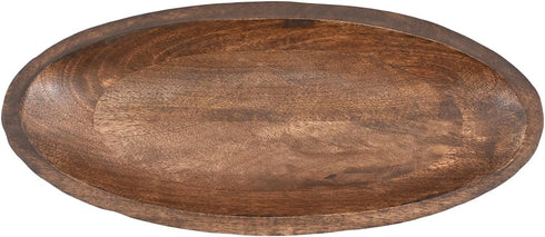 Mango Wood Decorative Bowl for Home Decor, Centerpiece for Farmhouse Country, Restaurant, Café, 14" x 6" x 2.3"