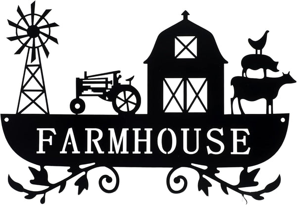 Ferraycle Metal Farmhouse Kitchen Decor, Rustic Farm Sign Windmill Barn Tractor Animal Decor for Nursery