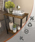Tigerden 2 Tier Side Table, Heavy Duty End Table with Shelves, Narrow nightstand Table for Small Spaces, Record Player