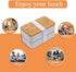 Japanese Bamboo Bento Box with Compartments, Stackable Lunch Box Includes Lunch Bag for Meal Prep, Beige