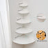 8.7in) Corner Shelf, Solid Oak Wood Floating Corner Shelf Wall Mount Round End Floating Speaker Shelves with Wire Hole