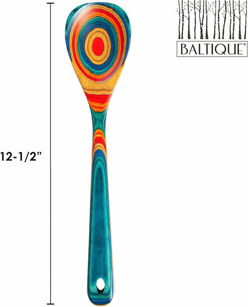 12-1/2" Wooden Cooking Spoon from Baltique Montego Bay Collection, Safe for Nonstick Use