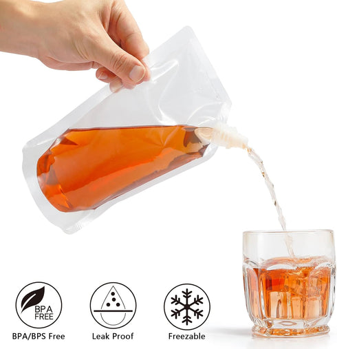 20 Pcs Reusable Sneak Travel Drinking Alcohol Flask Concealable Plastic Flasks with Funnel (16 oz)