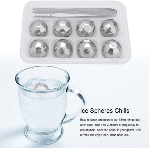 Stainless Steel Ice Spheres for Chilled Wine, Whiskey, and Fruit Drinks