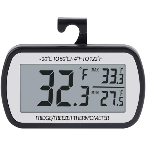 Refrigerator Thermometer, Digital Fridge Thermometer for Freezer with Magnetic Back, Easy to Read