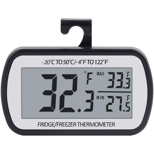 Refrigerator Thermometer, Digital Fridge Thermometer for Freezer with Magnetic Back, Easy to Read