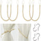 BEL AVENIR Curtain Rope Tiebacks with 4 Metal Screw Hooks, Drapery Holdbacks (Beige, 4 Pack)