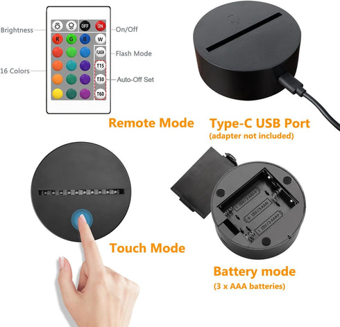 3D OkiyiD Airplane Gifts for Boy, Men, Aircraft Night Light, Gulfstream Illusion Lamp with Remote and Touch Control
