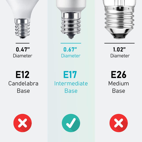 LED Microwave Light Bulbs Under Hood, 40W Equivalent E17 Dimmable Bulb for Range Hood, 2 Pack
