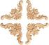 4-Pack, 12x12cm/4.72"x4.72" MUXSAM Wood Carved Onlay Appliques, Unpainted Wooden Corner Carving Decals, Furniture Decor