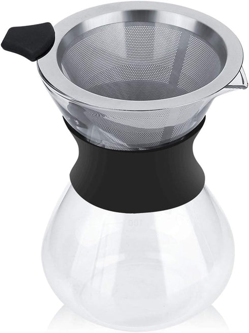 5 Cup Coffee Maker, Chemex Glass Pots, Kaffee Gator, Manual Hand Drip Coffee Maker with Stainless Steel Filter