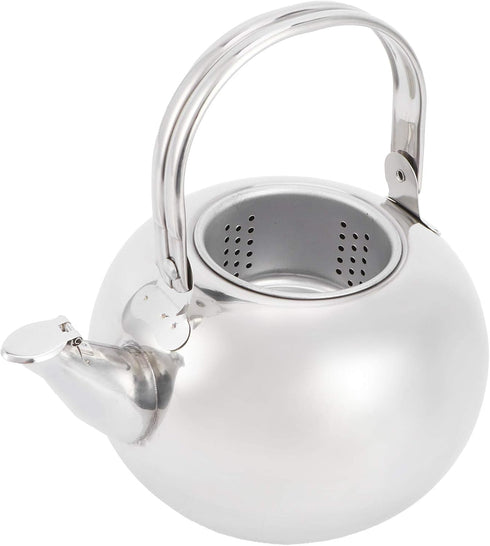 304 Stainless Steel Teapot, Water Kettle Stove Top Tea Pot with Filter and Lid for Brewing Loose Leaf and Tea Bags