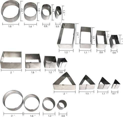 20 Pcs MINI Geometric Metal Cookie Cutters Set, Fun Stainless Steel Biscuit Molds for Kitchen, Baking & Decorative Food