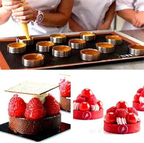 10 Pcs 1.98 Inch Stainless Steel Tart Ring, Heat-Resistant Perforated Cake Mousse Ring for Baking