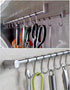 304 Stainless Steel Kitchen Utensil Racks, 15" Wall Mounted with 7 Sliding Hooks Hangers