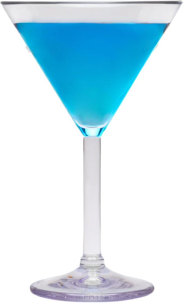 G.E.T. Heavy-Duty Shatterproof Plastic Martini Glasses, 10 Ounce, Clear, Set of 4