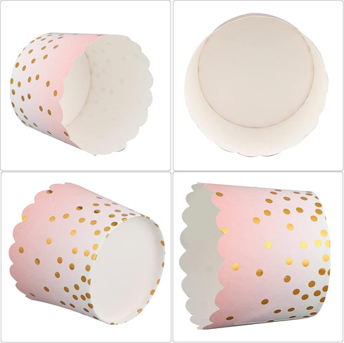 50 Pcs Colorful Greaseproof Paper Baking Cups, Large 5 Oz Cupcake Paper Liners for Wedding Party
