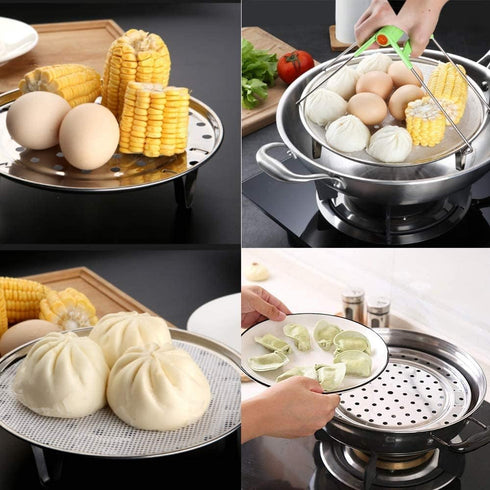 Steamer Rack Stainless Steel Instant Pot Accessories, Thickened Steaming Rack Stand (Silver, 8 3/5 Inch)