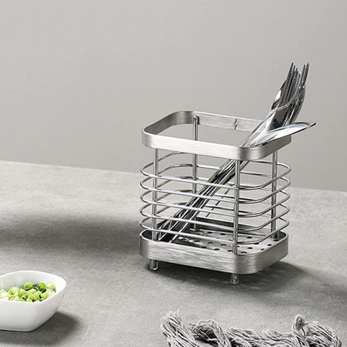 Kitchen Utensil Holder - Stainless Steel Sink Utensil Drying Caddy, Rust-Proof Cutlery Organizer for Kitchen Utensils
