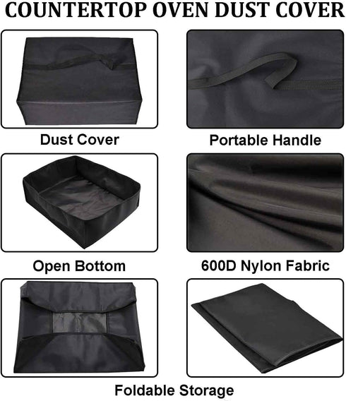 Air Fry Countertop Oven Waterproof Heat-Resistant Dust-Proof Cover Case for Ninja SP101/SP351/SP201, Black