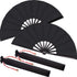 Maitys 2 Packs Large Clap Fans for Line Dancing, Chinese Folding Hand Fans for Men and Women (Black)