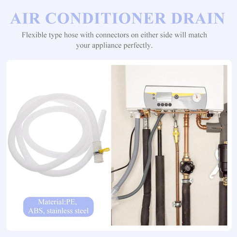 Stainless Steel Outdoor Tube Connector Kit, Anti-Sunshine Water Inlet Hose Extension for Washing Machine Drain
