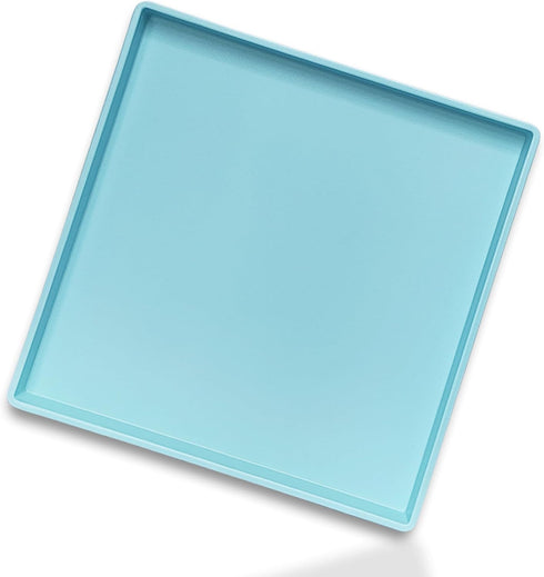 Blue Square Plastic Tray - 11 Inch Organizer Tray for Bathroom Vanity,