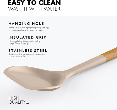 Large Silicone Cooking Utensils Set: Heat Resistant Kitchen Gadgets for Non-Stick Cookware