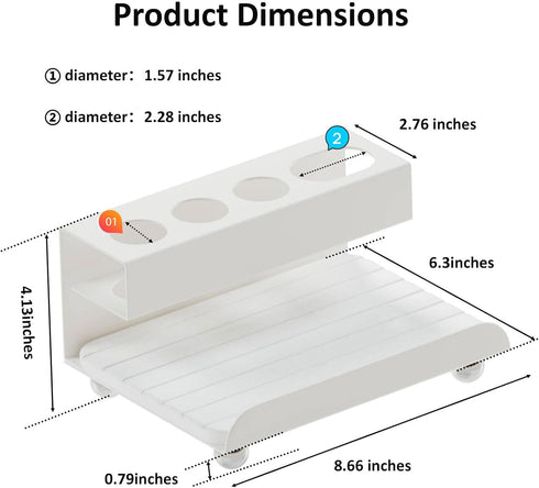 4 Counter YOOLENS Quick Dry Electric Toothbrush Holder Slots Metal Bathroom Organizer for Toothpaste Razor Mouthwash