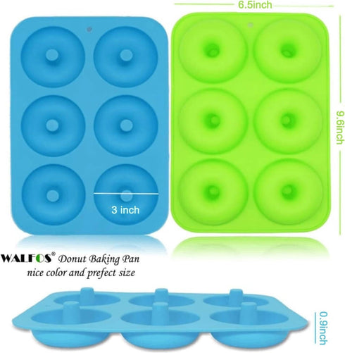 Walfos Silicone Donut Mold - Non-Stick Doughnut Pan Set, Heat Resistant, BPA FREE, Set of 2