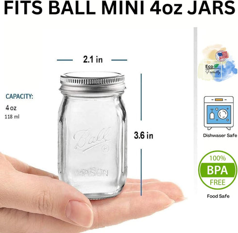 Jarming Collections 4 Oz Miniature Storage Jar Spice Lids - Plastic Pour & Shaker Lids for 4 Oz Jars (12 pcs., Red)