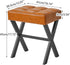 LG-71J IBUYKE Square Makeup Stool with X-Leg Foot Rest, PU Footrest, Ottoman Seat, Multi-Use as Small Side Table