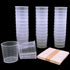 60 Pcs Plastic Graduated Cups, 30ml/1oz Clear Scale Cups with 50 Pcs Wooden Stirring Sticks for Epoxy, Resin, Mixing
