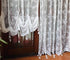FADFAY Lace Balloon Curtain, White Adjustable Tie-Up Shade, 1 Panel Floral Tulle Curtains for Windows