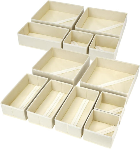 DIMJ Drawer Organizer Clothes, 12 Pack Dresser Organizer, Foldable Closet Organizers and