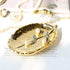Lependor Golden Leaf Shaped Small Ceramic Jewelry Dish, Decorative Trinket Holder for Wedding Party