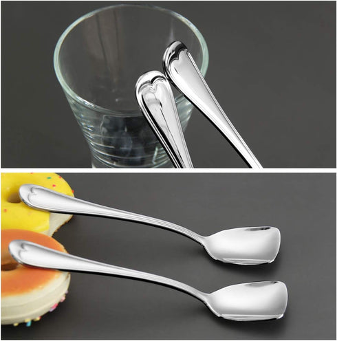 Ice Cream Spoons 18/10 Stainless Steel Dessert Spoon Set, 4 Pcs, 6.0 Inches, Dishwasher Safe