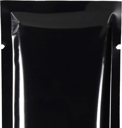 QQ Studio 100 PCS Metallic Mylar Foil Sealable Bags (7x10cm (2.7x3.9"), 100x Black)