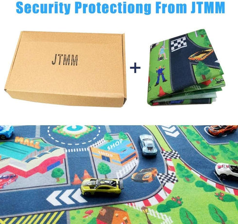 JTMM 27.5 31.5 Inches, Kids Mat for Toy Cars, Play Mat for Kids x Great for Playing with Cars and Toys