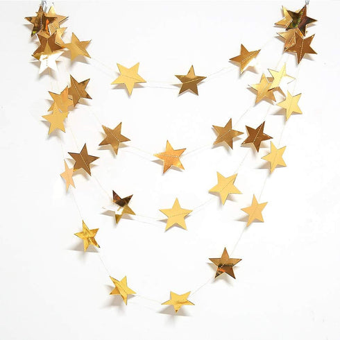 Decor365 Gold Moon Star Garland - Ramadan Decorations, Hanging Twinkle Little Star Birthday Party Decor