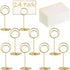 24 Pcs Premium Mini Table Number Holders and Place Cards with Gold Foil Border for Wedding, Party, Birthday