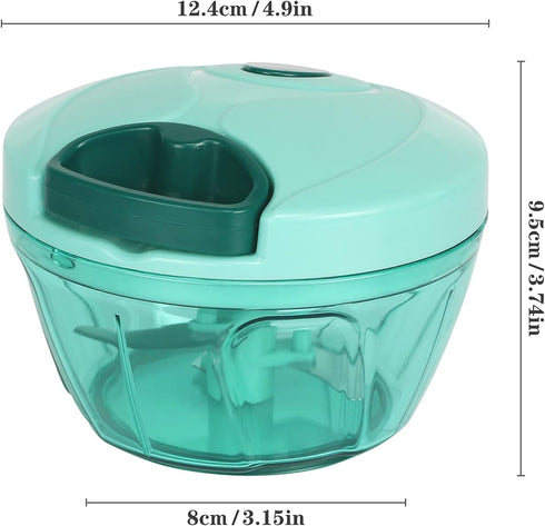Cambom Manual Food Chopper, Hand String Vegetable Cutter for Onions, BPA Free, 550ml Blue