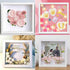 8x8 White Shadow Box Frame Display Case with Letter Stickers, 3D Picture Frame for Memorabilia, Baby Items, Crafts,