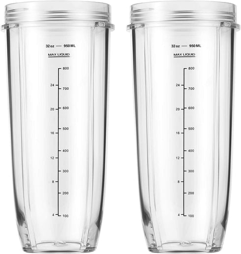 Replacement Part for Nutri Ninja Blender - 2-Pack 32oz Replacement Cups for Auto-iQ Series Blenders