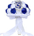 Romantic Bridal Bouquet Wedding Bouquets Crystal Satin Rose for Valentine's Day Confession Party Church Decor (Royal