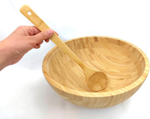 JapanBargain Bamboo Cooking Spoon, 12-Inch Long, Wooden Stirring Utensil, Eco-Friendly, 2-Pack