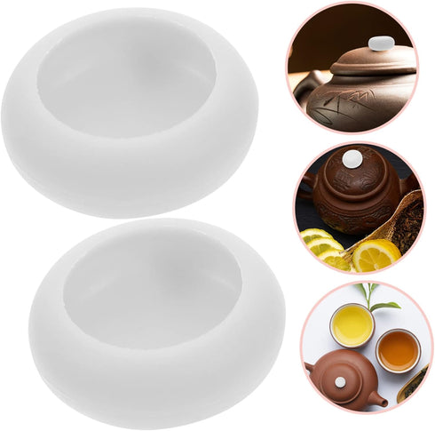 2pcs Teapot Lid Silicone Sleeve, Teapot Accessories, Silicone Hot Handle Holder, Oven Knob Cover, Tea Kettle Lid Knob