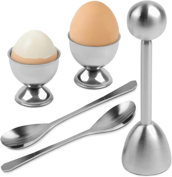 Egg Shell Opener Set 2 Pcs Egg Cups for Soft Boiled Eggs