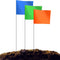 Zozen 100Pack Marking Flags: Orange, Green, Blue Marker Flags for Lawn, 15x4x5 Inch Landscape Flags